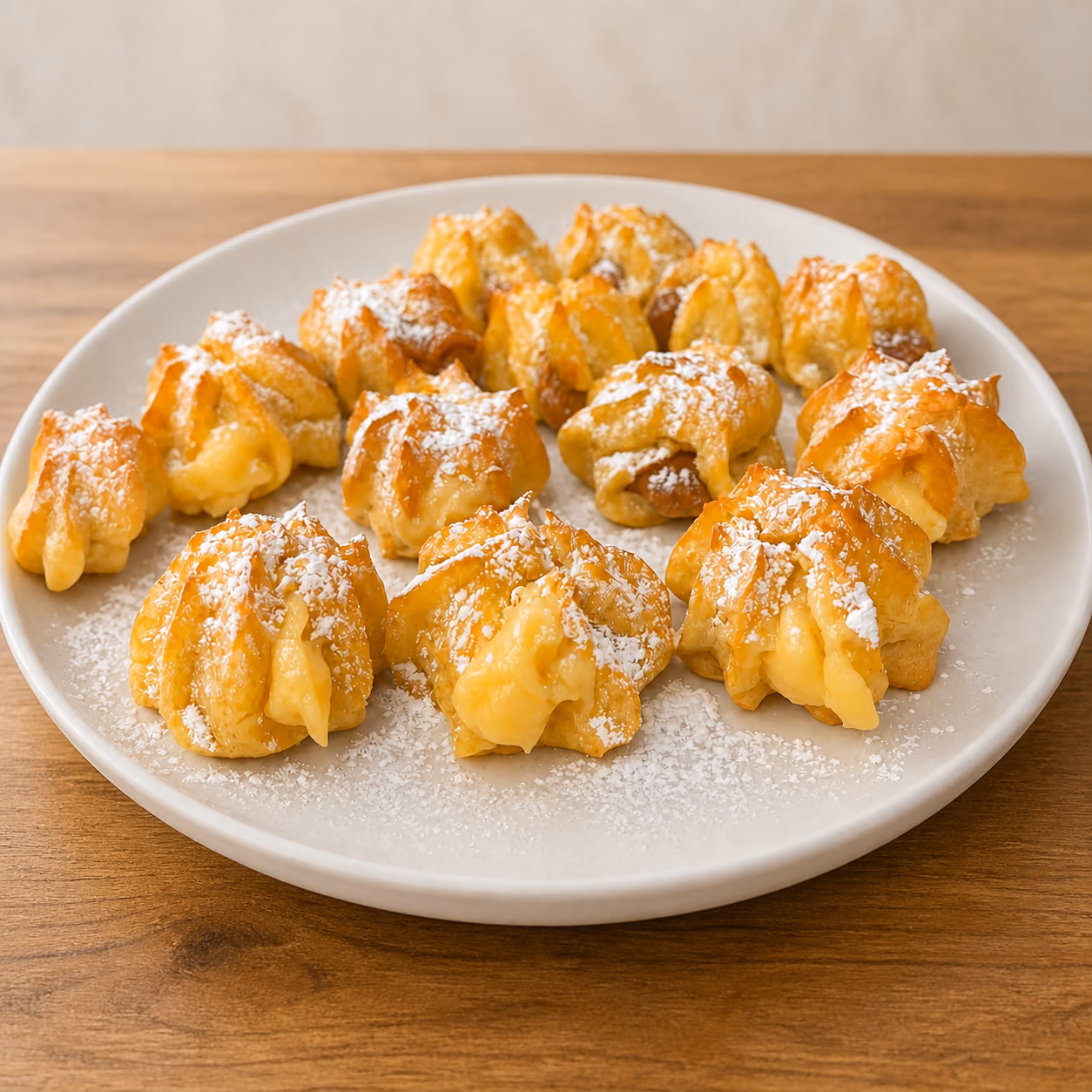 Repollitos caseros rellenos con crema.